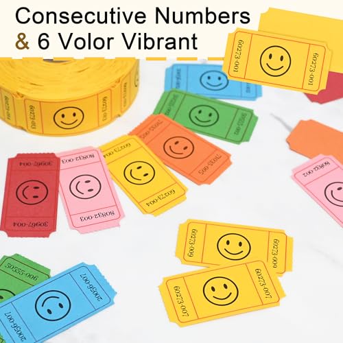 L LIKED 500 Raffle Tickets, Smile, Yellow (6 Color Selection), Single Roll, Ticket for Events, Entry, Class Reward, Raffle & Prizes - Image 5