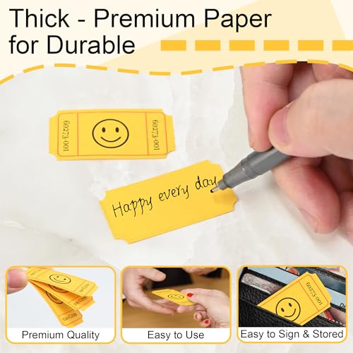 L LIKED 500 Raffle Tickets, Smile, Yellow (6 Color Selection), Single Roll, Ticket for Events, Entry, Class Reward, Raffle & Prizes - Image 4