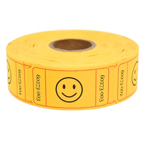 L LIKED 500 Raffle Tickets, Smile, Yellow (6 Color Selection), Single Roll, Ticket for Events, Entry, Class Reward, Raffle & Prizes - Image 1