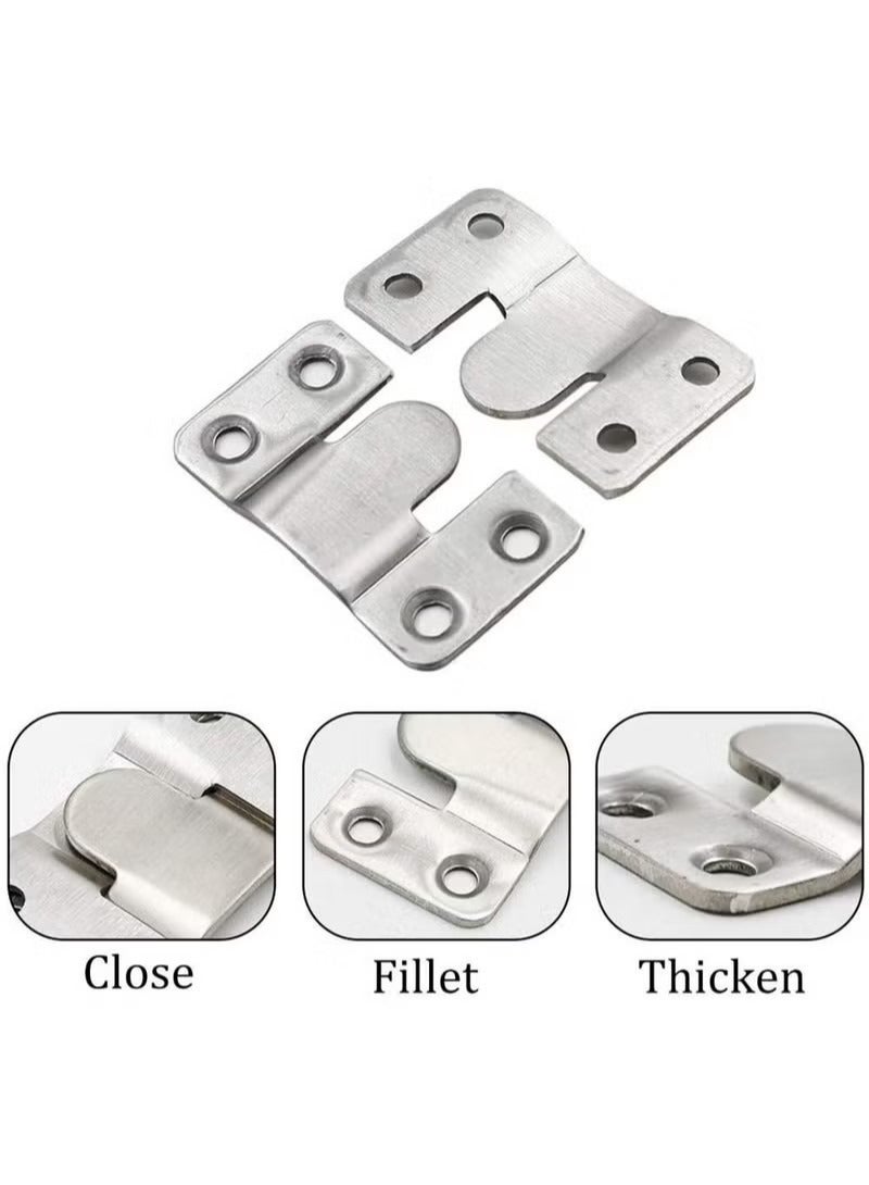 8 Pairs Stainless Steel Heavy Duty Photo Frame Hook Picture Hanger for Large Picture Display Art Gallery Wall Mount Hardware  - Image 2