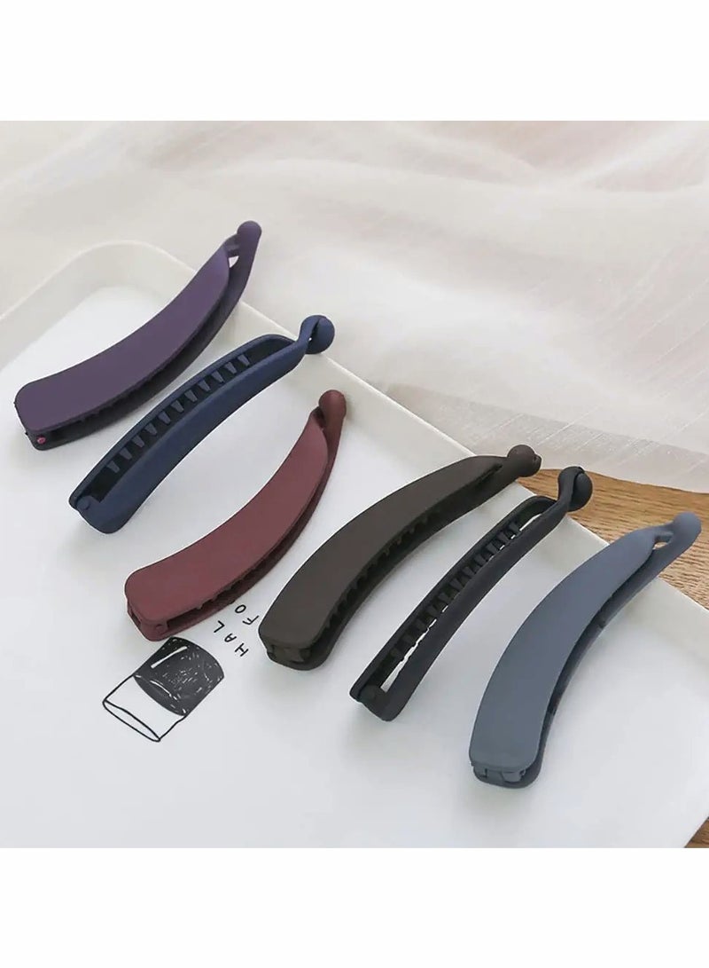 Excefore مشابك شعر الموز للشعر الكثيف، مشابك ذيل الحصان للنساء، مع أربطة شعر على شكل سلك هاتف، حامل لصنع ذيل الحصان، للنساء والفتيات (4 قطع) - Image 2