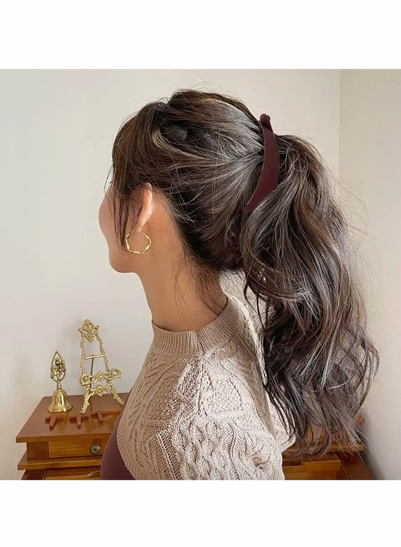 Excefore مشابك شعر الموز للشعر الكثيف، مشابك ذيل الحصان للنساء، مع أربطة شعر على شكل سلك هاتف، حامل لصنع ذيل الحصان، للنساء والفتيات (4 قطع) - Image 4