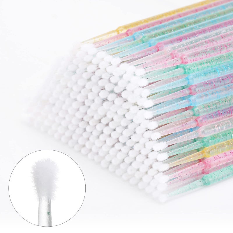Tbestmax 1000 Pcs Crystal Microbrushes Applicators Disposable Microswabs for Eyelash Extensions Micro Wands Spoolie 5 Color - Image 3