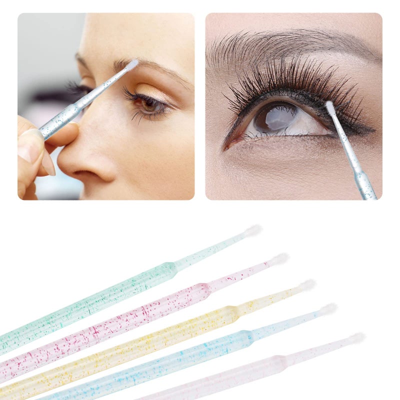 Tbestmax 1000 Pcs Crystal Microbrushes Applicators Disposable Microswabs for Eyelash Extensions Micro Wands Spoolie 5 Color - Image 4