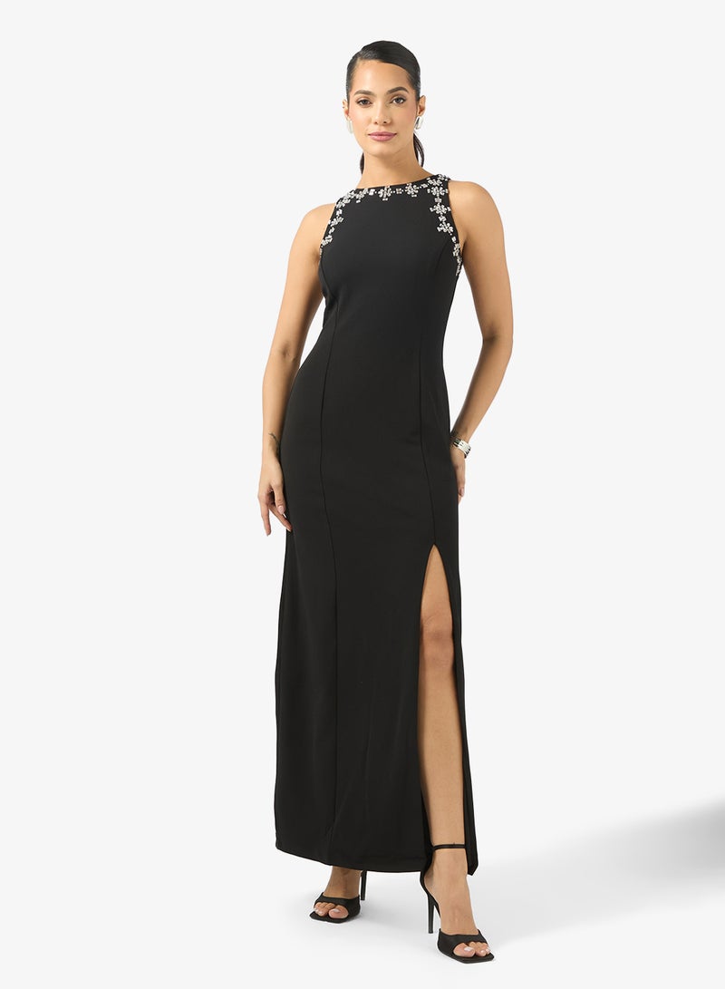 BCBG embellished side slit maxi dress - Image 1