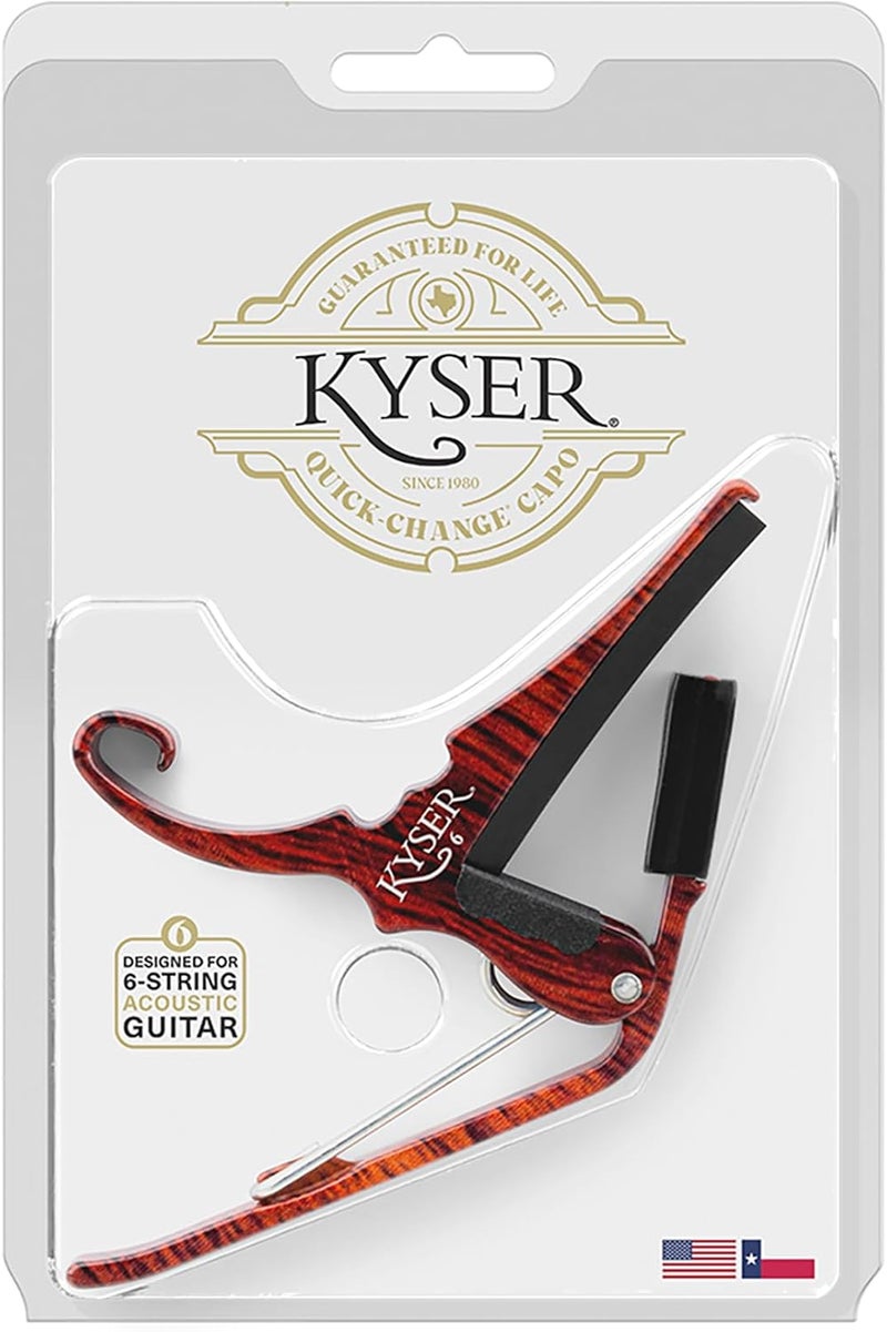 Kyser Quick-Change Guitar Capo for 6-string acoustic guitars, Rosewood, KG6RW - Image 5