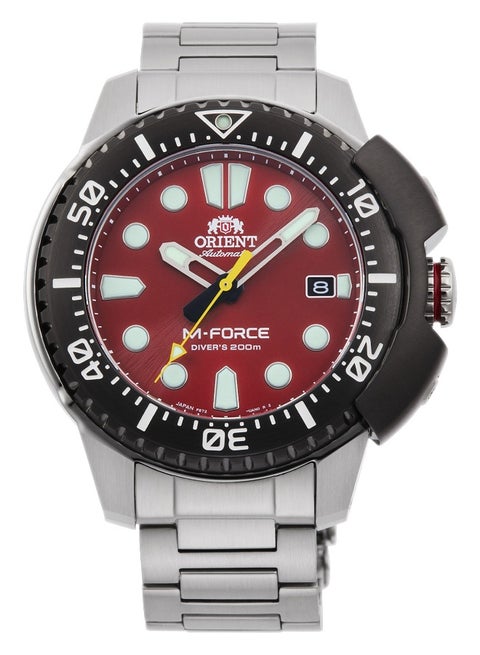 ساعة ORIENT سبورت M-Force RA-AC0L02R00B - ميكانيكية للذكور من الفولاذ المقاوم للصدأ بثلاثة عقارب