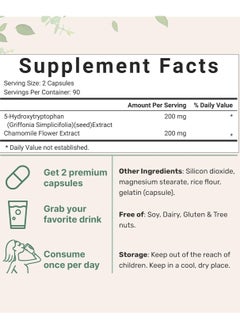 Micro Ingredients 5-HTP Griffonia Seed Extract, 200 mg - 180 Capsules  - Image 2