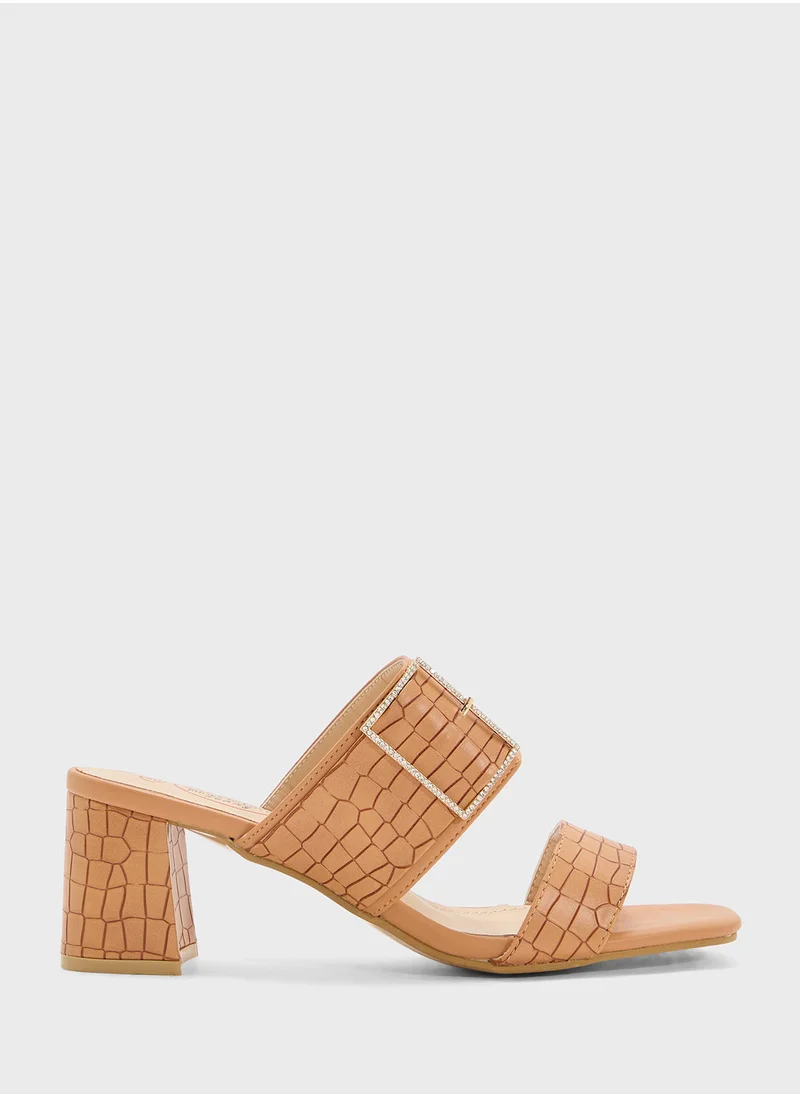 BR Double Strap Heeled Sandal