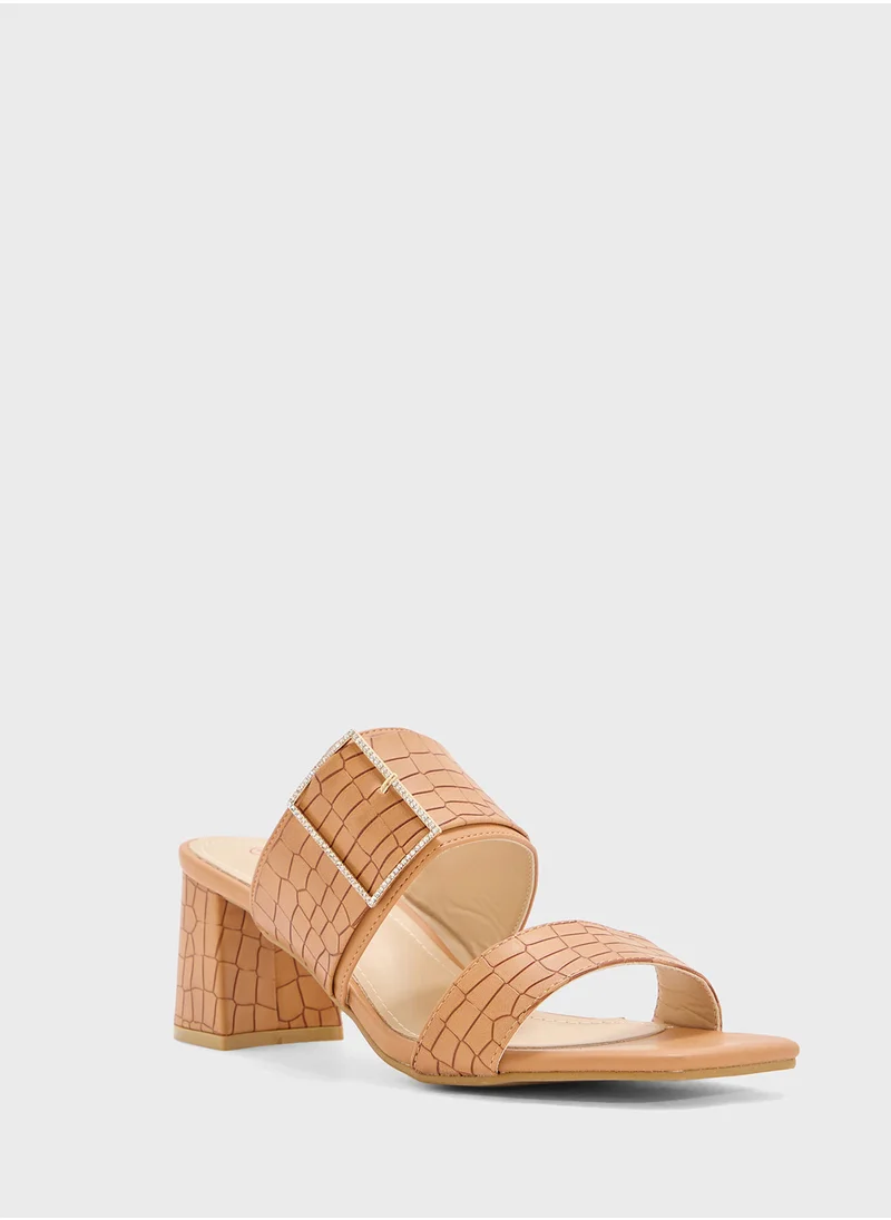BR Double Strap Heeled Sandal