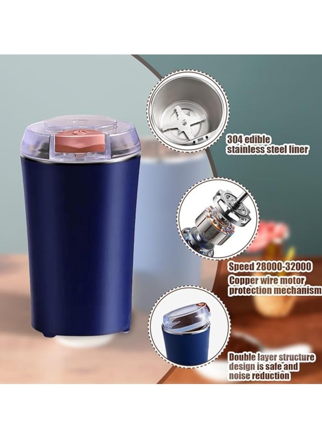 سکیلو مطحنة قهوة كهربائية ومطحنة توابل من سوكيلو - مطحنة قوية بقوة 240 واط مع شفرة من الفولاذ المقاوم للصدأ، سعة كبيرة 100 جرام، محرك قابل للإزالة وفرشاة تنظيف، مطحنة متعددة الوظائف لحبوب البن والمكسرات والتوابل والحبوب - Image 2