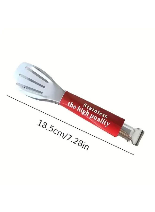 Multipurpose Heavy Duty 304 Stainless Steel Kitchen Clamp Silvery Thickened Heat Resistant For Grilling Steaks Flipping Meat Pasta - Image 4