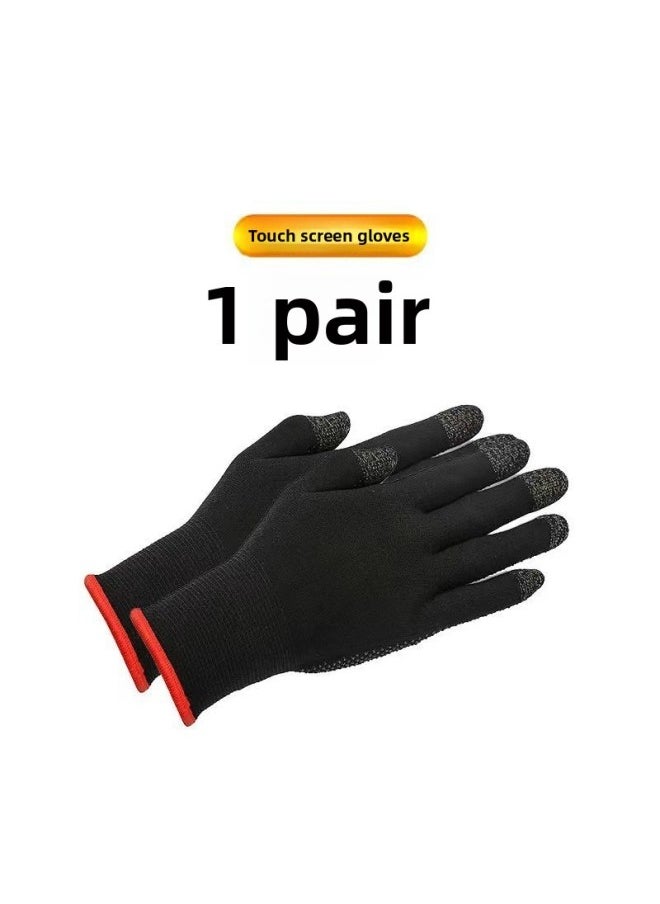 General Explosive Game Finger Sleeve Eating Chicken Artifact King Electric Finger Sleeve Mobile Phone Touch Professional Breathable Sweat-proof Hand Swimming Finger Sleeve-Product Color:Warm Game Gloves Wit  - Image 1