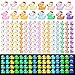 JIUZHU 160Pcs Luminous Christmas Mini Ducks Glow in The Dark Xmas Mini Resin Ducks with Santa Hats 16 Colors Tiny Ducks Bulk for Micro Fairy Garden DIY Miniature Dollhouse Decor - Image 2