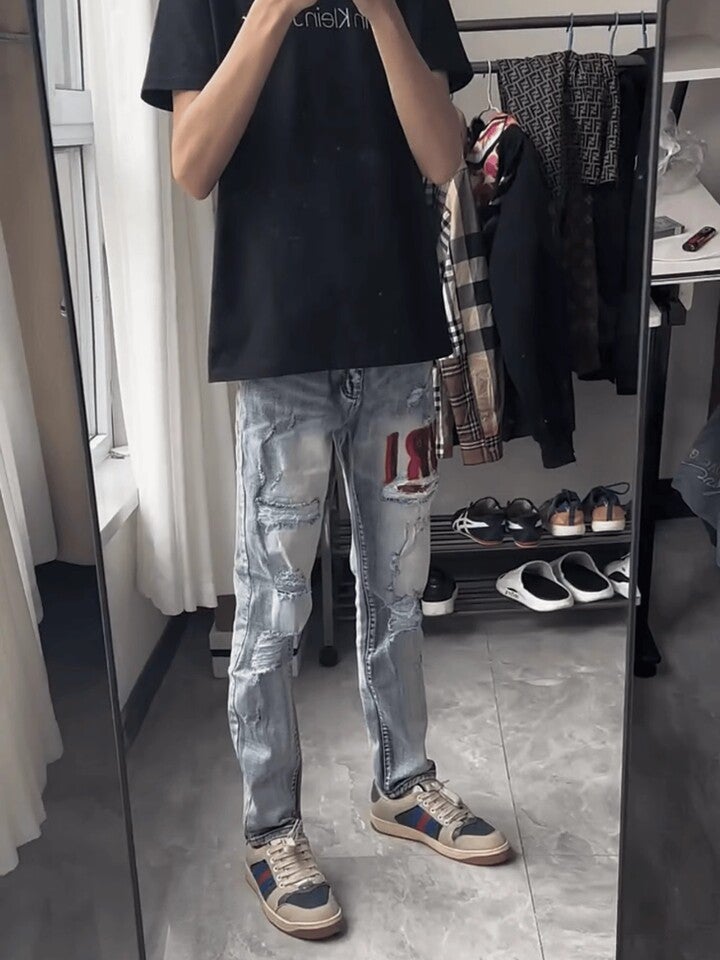 Unisex Casual Daily Denim Jeans - Image 2