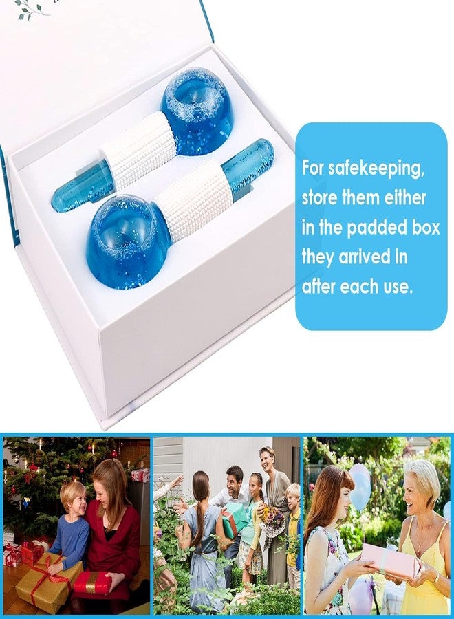 PORMONO 2pcs Ice Roller Globes for Face and Eyes Cooling Balls with Handle Facial Massage Tools for Neck Eye circle, Skin Depuffing - Image 2