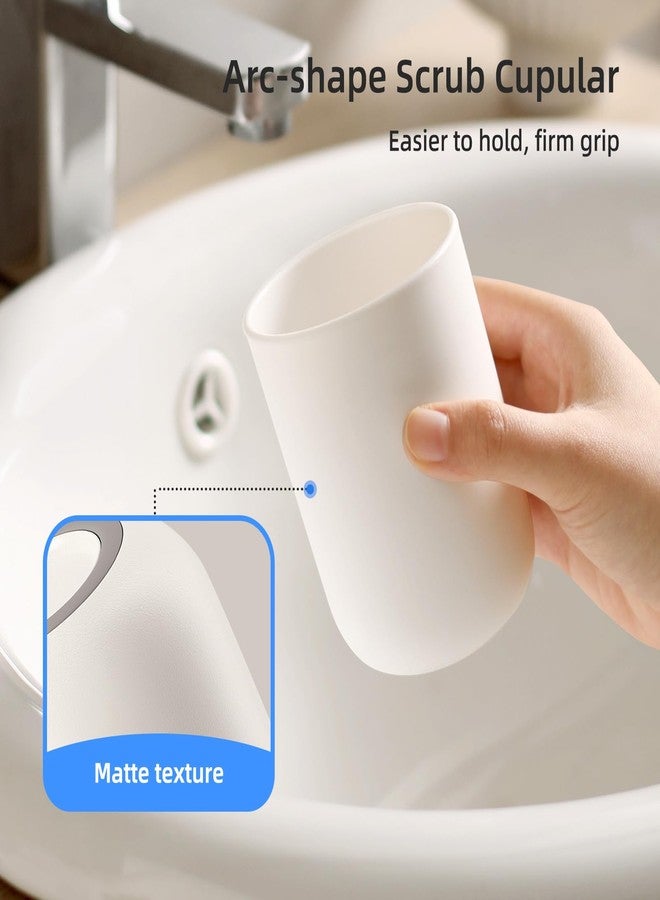 MOPMS Toothbrush Cup 13oz 380ml, Unbreakable Reusable Bathroom Tumbler 1Pc, Non-Slip Plastic Bathroom Cup Toothbrush Holders for Bathroom White - Image 4
