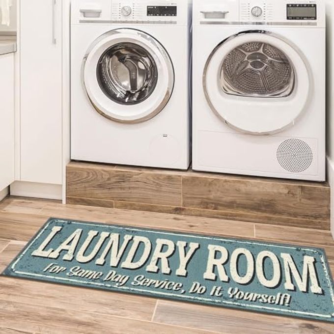 Ottomanson 20" X 59" Laundry Room Rug Non-Slip Mat For Laundry & Mudroom Durable, Stain-Resistant, And Easy To Clean Perfect For High-Traffic Areas Runner Rug For Entryway Bathroom, Blue - Image 4
