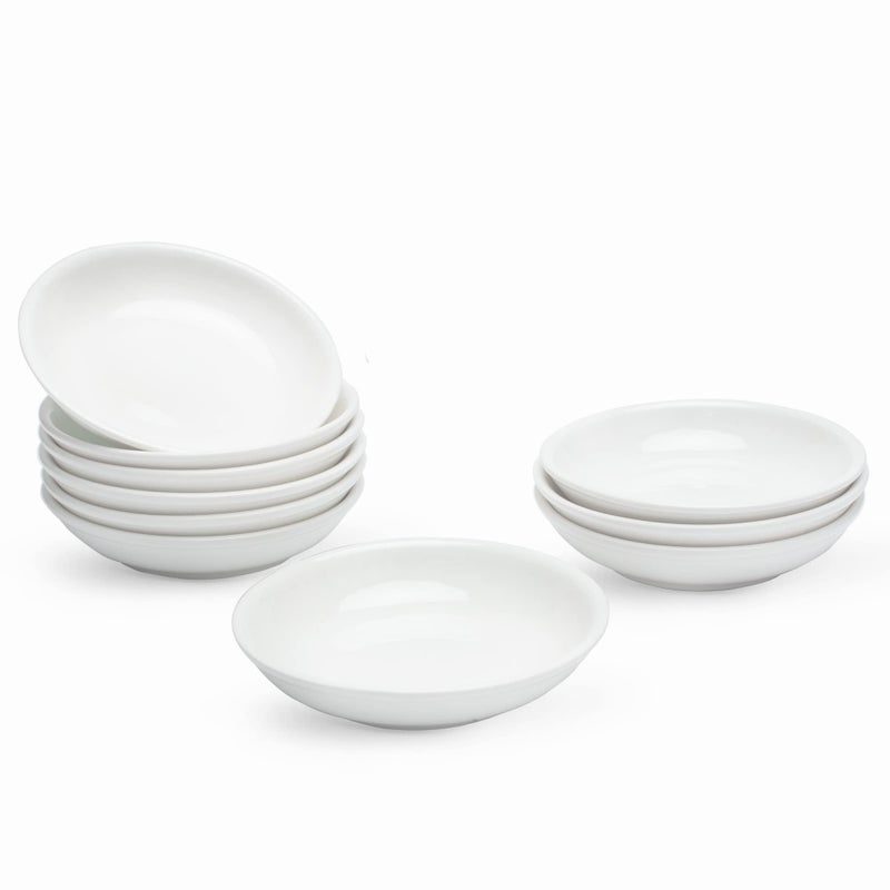 UIBFCWN 10 Pack Soy Sauce Dishes 3 oz Ceramic Dipping Bowls 4 Inch Small Pinch Bowls Mini Serving Bowls for Side Dishes Porcelain Dipping Sauce Cups for BBQ Condiment Sushi Ketchup Dinner