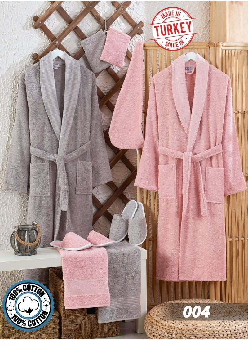 RedRose 100% cotton Turkish bathrobe set 11 pieces heavy pile highly absorbent modern design and decoration large size suitable for all sizes  - Image 1