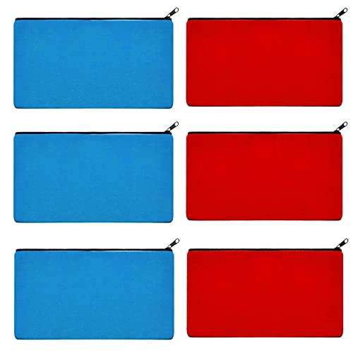 Lify DIY Craft Blank Bag Canvas Makeup Pencil Pouch with Zipper- Multipurpose Pen Pencil Case Cotton Canvas Cosmetic Bag Travel Cosmetic Bag -6 Piece Pack - Image 1