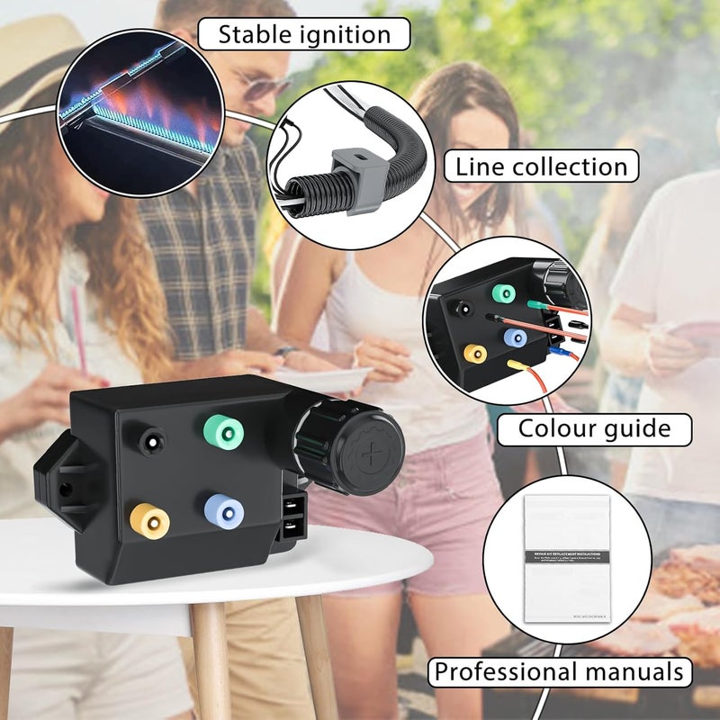 GRISUN 66355 Grill Igniter Kit for Weber Genesis II 410 210 Series Gas Grills - E410 LX410 SE410 E210 (Model Years 2017 and Newer), 4-Outlet Electronic Ignition Replacement Igniter Parts - Image 3