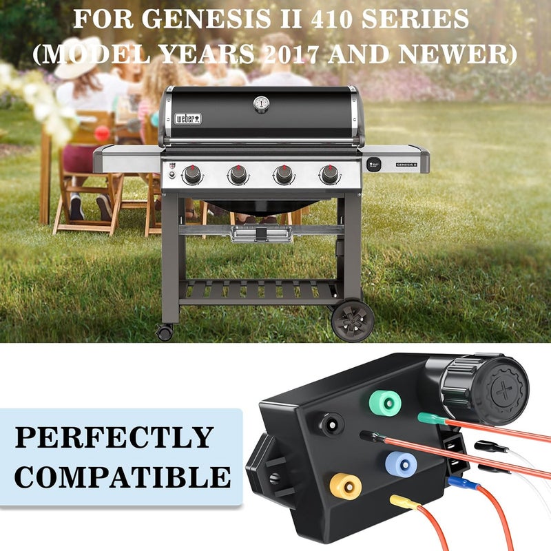 GRISUN 66355 Grill Igniter Kit for Weber Genesis II 410 210 Series Gas Grills - E410 LX410 SE410 E210 (Model Years 2017 and Newer), 4-Outlet Electronic Ignition Replacement Igniter Parts - Image 2