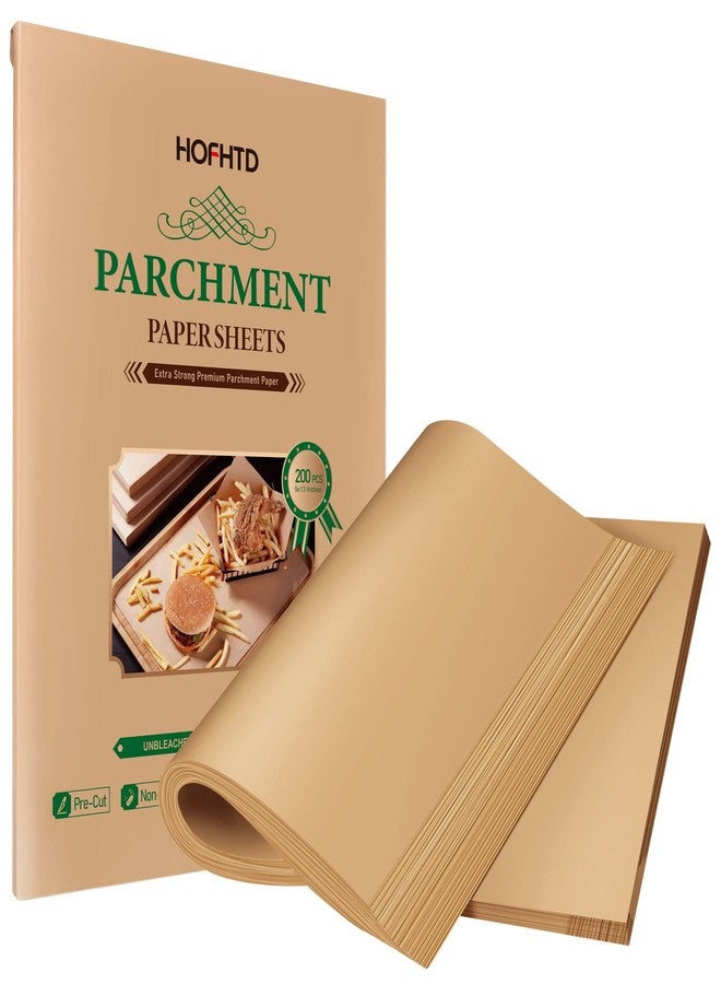 HOFHTD 200 Pcs Parchment Paper Sheets 9 x 13 Inches, Precut Parchment Paper for Baking, Air Fryer Disposable Paper Liner, HOFHTD Non-Stick Cooking Papers for Grilling, Frying, Steaming - Image 1