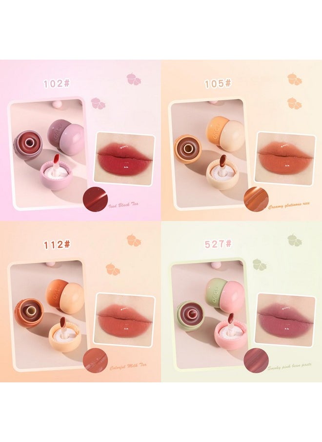 Rayberro - 4 Pack Water Gloss Lip Glaze Lipstick Set Lip Gloss Set Cute Pinecone Shape Lipstick Makeup Set Long Lasting Wear Nonstick Cup Not Fade Waterproof Sweatproof Lipsticks Lip Balm Lip Care - Image 1