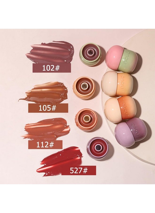 Rayberro - 4 Pack Water Gloss Lip Glaze Lipstick Set Lip Gloss Set Cute Pinecone Shape Lipstick Makeup Set Long Lasting Wear Nonstick Cup Not Fade Waterproof Sweatproof Lipsticks Lip Balm Lip Care - Image 1