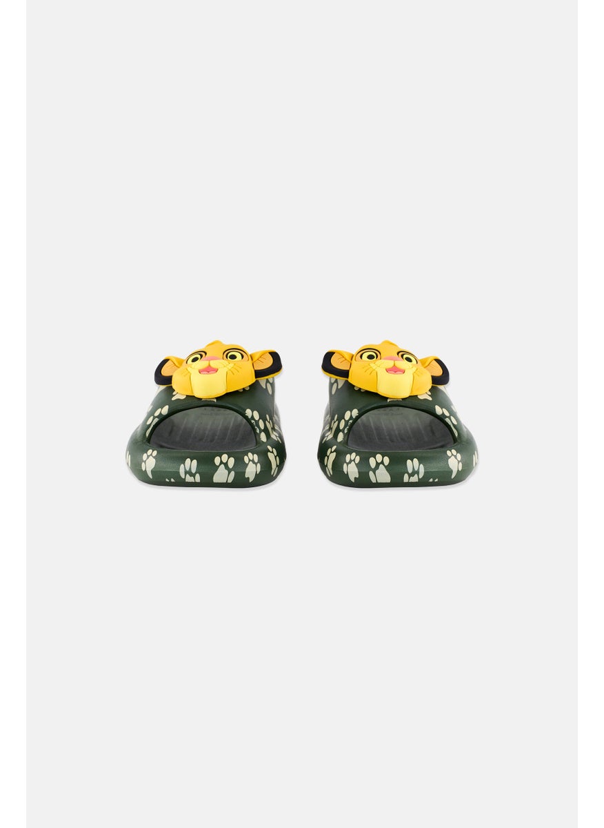 Disney Toddlers Boy Slip On Lion King Slides, Olive  - Image 2