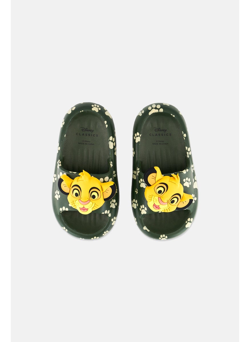 Disney Toddlers Boy Slip On Lion King Slides, Olive  - Image 3