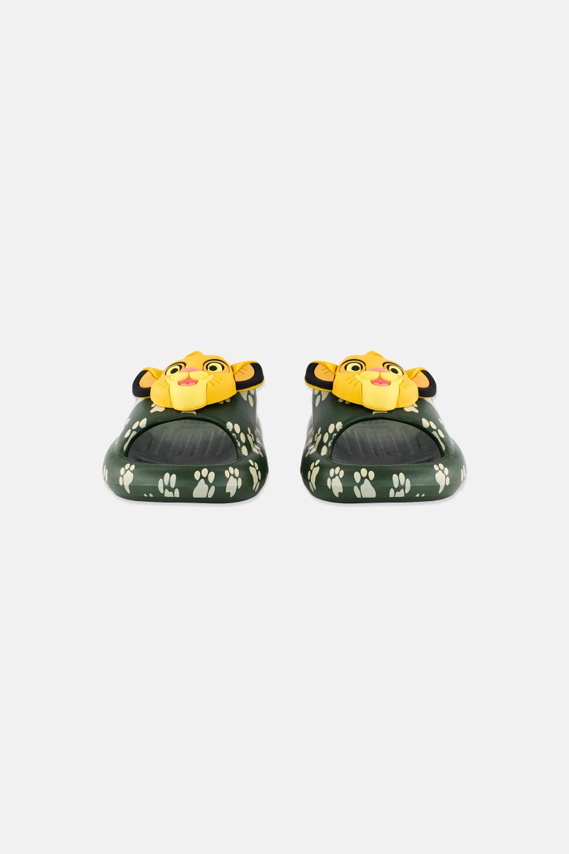 Disney Toddlers Boy Slip On Lion King Slides, Olive  - Image 2