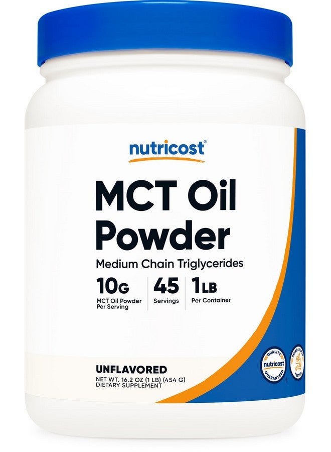 Nutricost MCT Oil Powder 1LB (16oz) - Great for Keto, Ketosis and Ketogenic Diets - Zero Net Carbs, Non-GMO + Gluten Free (Medium Chain Triglyceride) - Image 1