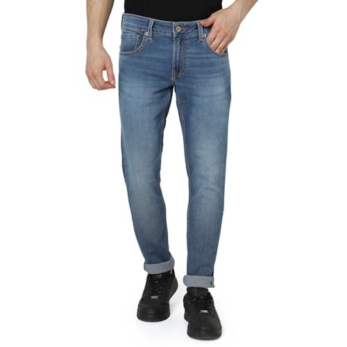 Spykar Men's Super Skinny Fit Low-Rise Casual Jeans Light Blue - Image 3