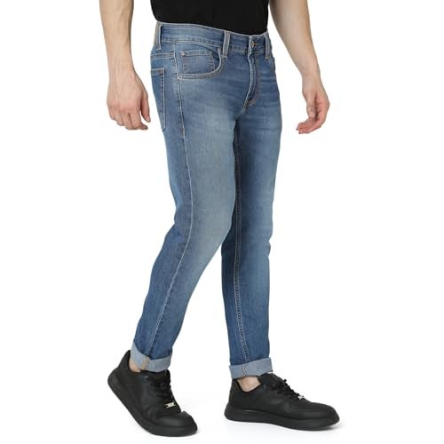 Spykar Men's Super Skinny Fit Low-Rise Casual Jeans Light Blue - Image 5