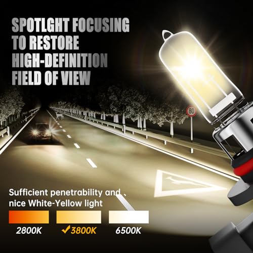 OKOENIEO 9005 HB3 Halogen Headlight Bulb, 12V 55W Standard Halogen Light Bulb, 3800K, 4000 Lumens, High Brightness Headlight Bulb, Head Light Bulbs for Car,Headlight Bulbs High and Low Beam, Pack of 2 - Image 4