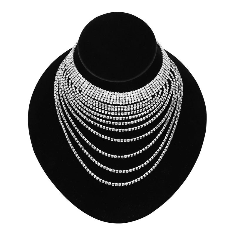 MOOCA Black Velvet Lay Down Necklace Bust Display Jewelry Display Necklace Chain Jewelry Bust Holder Stand, 2 Pcs, Black Velvet - Image 4