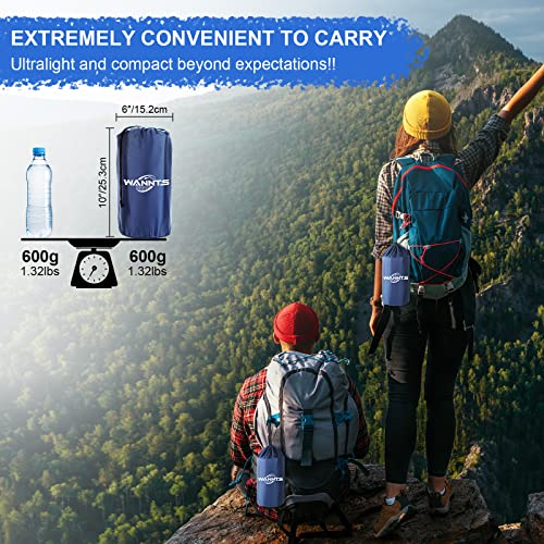 WANNTS Sleeping Pad, Ultralight Inflatable Sleeping Pad for Camping, Built-in Pump, Ultimate for Hiking - Airpad, Carry Bag,-Compact & Lightweight Camping pad(Blue) - Image 4