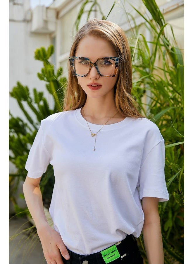 FEISEDY Oversized Square Blue Light Blocking Glasses Eye Strain Glare Pearl Inlay Arm Cat Eye Fashion Eyewear B2639 - Image 2