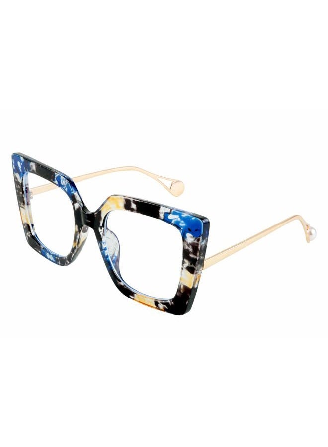 FEISEDY Oversized Square Blue Light Blocking Glasses Eye Strain Glare Pearl Inlay Arm Cat Eye Fashion Eyewear B2639 - Image 1