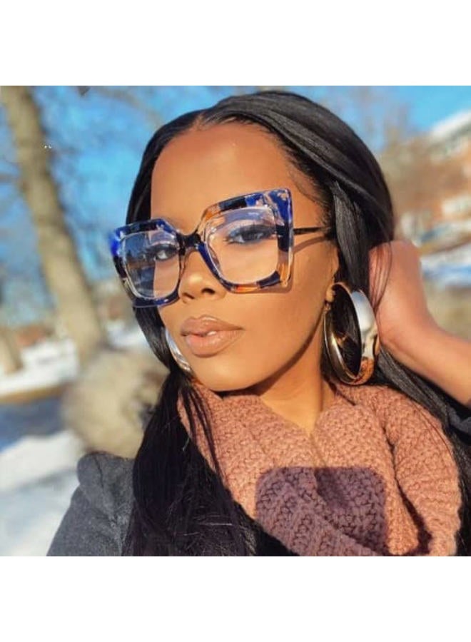 FEISEDY Oversized Square Blue Light Blocking Glasses Eye Strain Glare Pearl Inlay Arm Cat Eye Fashion Eyewear B2639 - Image 3