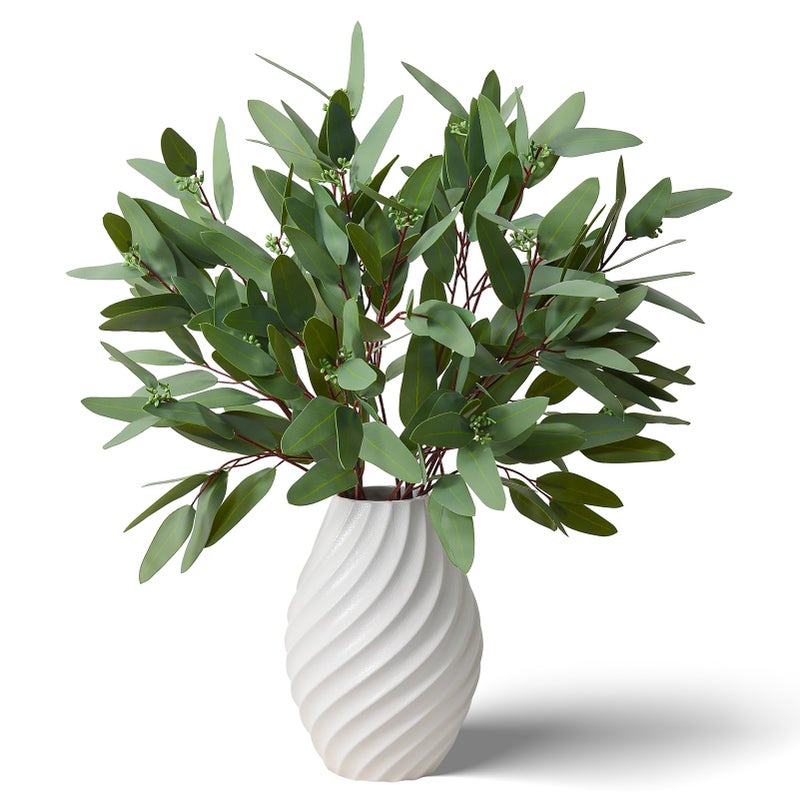 Ziwon Artificial Eucalyptus Stems, Real Touch Faux Greenery for Vase Decor, Realistic Fake Eucalyptus Branchesï¼Œ32 inches, 4 Packs - Image 1