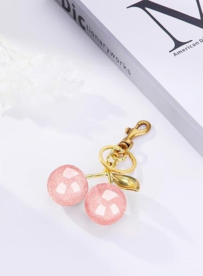 رات سو كيس الكرز اللامع مع خاتم المفتاح وإكسسوارات معدنية الراتنج المتلألئ للحقائب والحقائب - Image 3