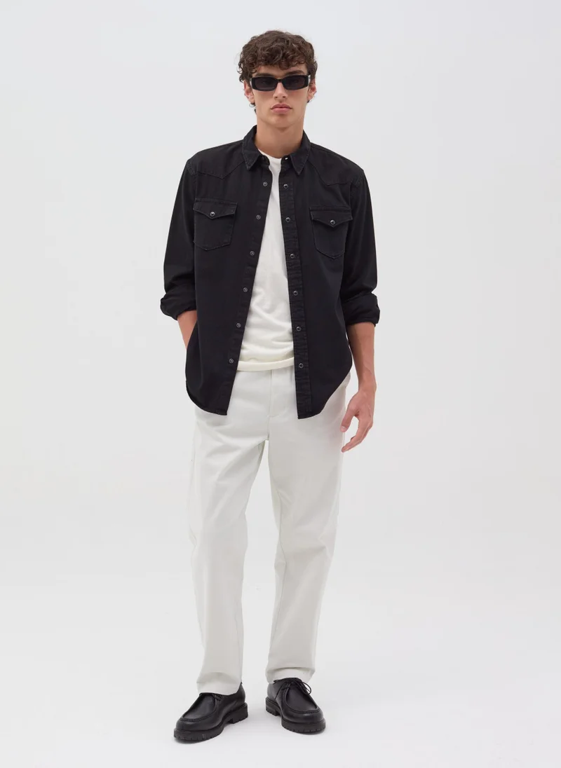 او في اس قميص كاوبوي من أوفس بالدينم