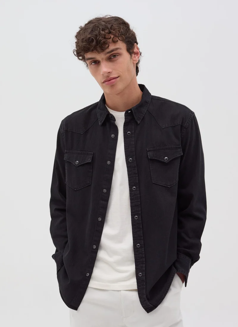 او في اس قميص كاوبوي من أوفس بالدينم