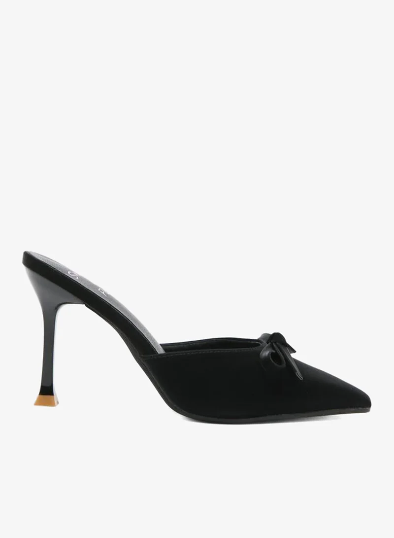 Sneak-a-Peek Bow Detail Pointed Toe Stiletto Heel Pumps