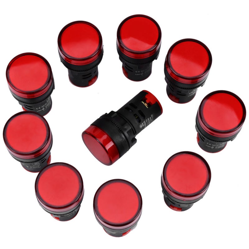 22mm Thread 24V LED Signal Light - Ultra Bright Pure Color 100000 Hours Lifespan Waterproof Industrial Indicator Light for Control Panel Machinery Electricity Equipments - Image 3