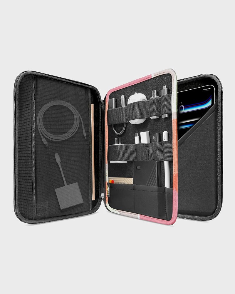 Tomtoc Portfolio Case for Ipad Pro 12.9-Inch 2018&2020,Protective Sleeve with Accessories Pocket,Carrying Storage Bag for Ipad Pencil/Adapter/Hubs/Cables/Magic Keyboard Fit Surface Pro 12.3,Orange - Image 2