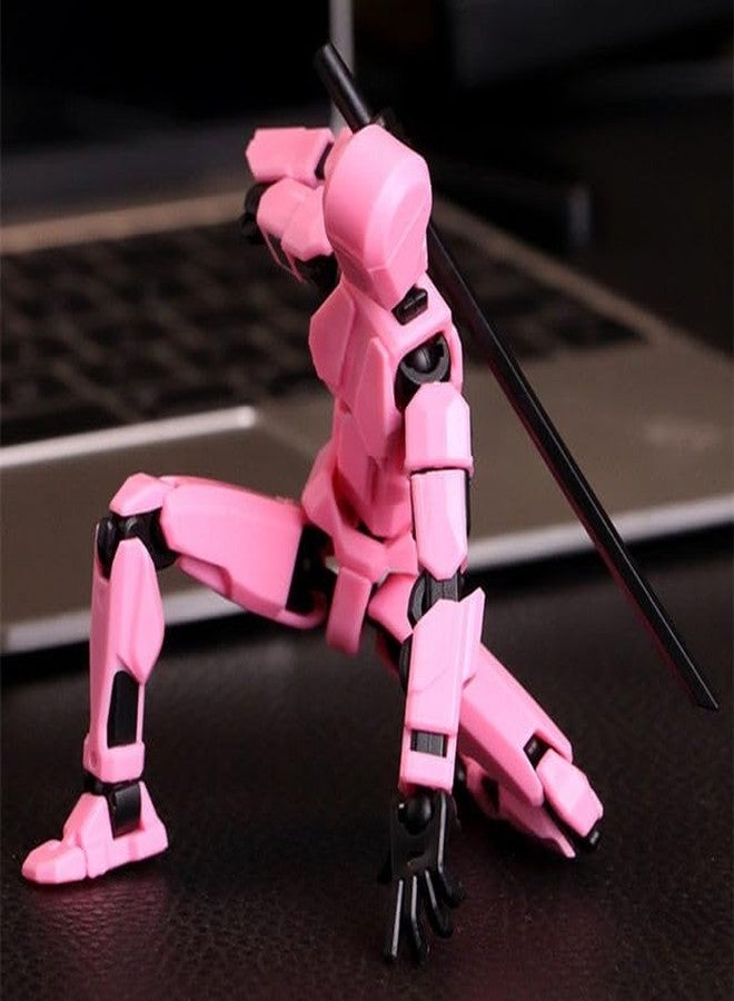 Sentosa Action Figure Toy, DIY Assembly Dummy 13 Action Figure, Articulated Robot, Desktop Decor, Gift Idea for Kids & Adults, Durable ABS Material (Pink) - Image 1